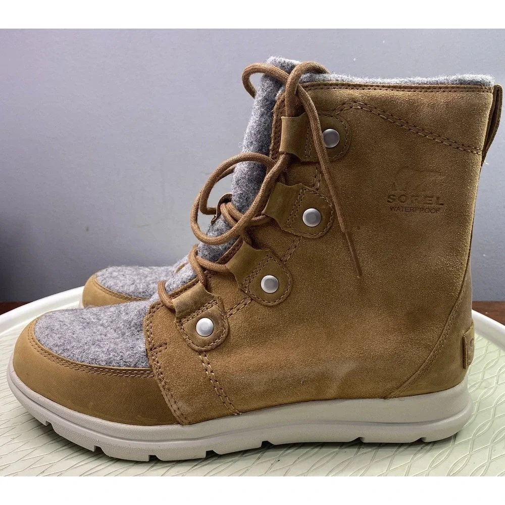 Sorel Women's Explorer Joan‎ Winter Ski Snowmobile Boots Waterproof Brown Sz.10